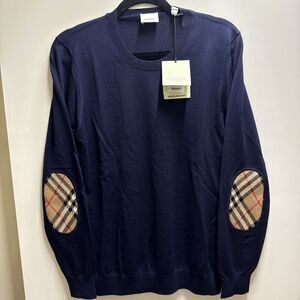 Burberry Bempton Wool Sweater Navy Women Size Large New With Tag $830